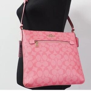 Coach Pink Quilted Crossbody Bag with Monogram Design
